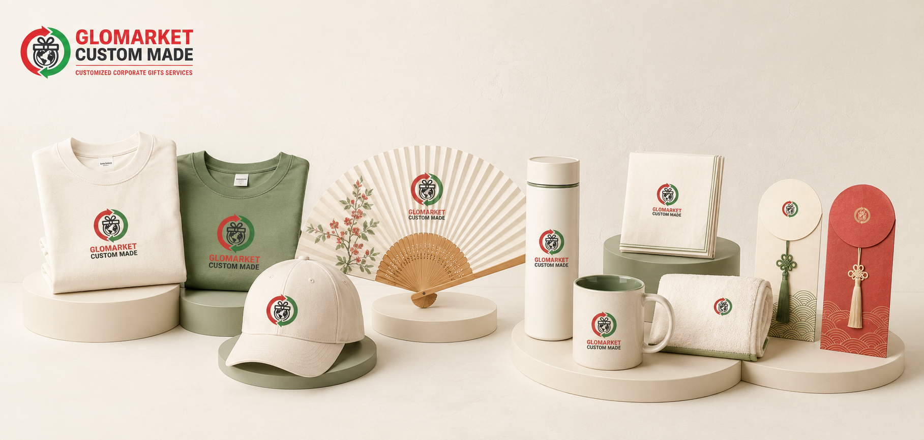 Custom printed apparel and corporate gifts by Glomarket Custom Made